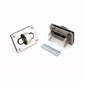 Y1764-Nickel Rectangular Twist Handbag Lock Closure-Avetco Rectangular Twist Handbag Lock Closure #Y1764