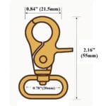 Y1967-20mm L- Illustrated Diagram for Nickel and Antique Brass-Avetco Y1967 Lobster Claw Snap Hook – 20mm (10pk)