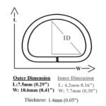 7mm, 0.28 D-Ring #Y7460-100PCs