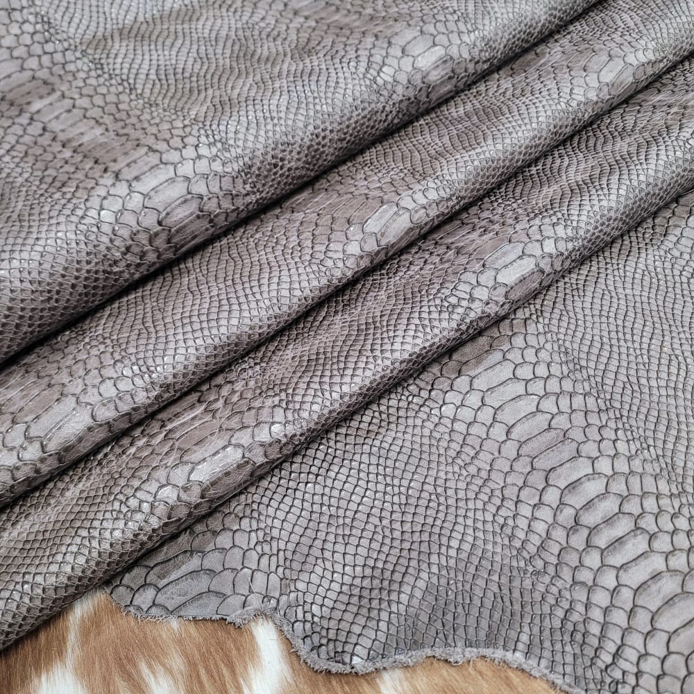 Hektor-Gray-Snake Embossed-Cow Leather-Avetco 2 Hektor-Gray-Snake Embossed-Cow Leather-Avetco