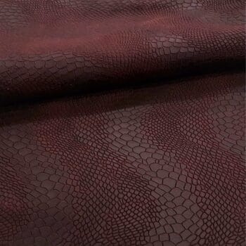 KOP-VMILKYWAY-RED PLUM Viking Milkyway Snake Embossed Cow Leather 3 oz | 22-24 SF