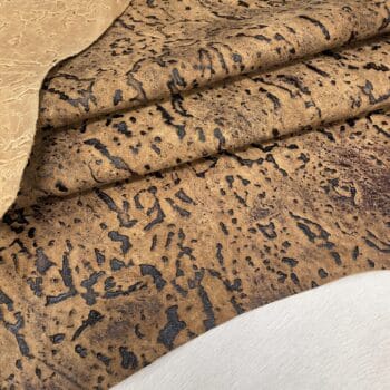 Ember Rock embossed cow leather, tan side hide, 2/3 oz Stone Age Collection
