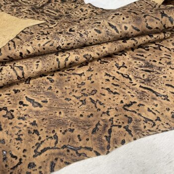 Fire Cliff embossed cow leather, tan side hide, 2/3 oz Stone Age Collection