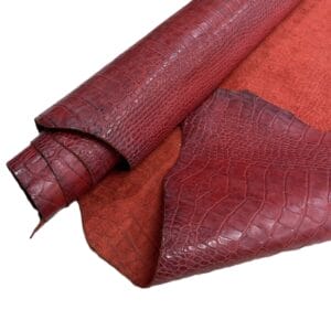 KP-221RED 2 Alligator Belly Embossed Cow Leather 3 oz | 22-24 SF.