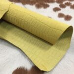 Klips-Yellow Oil-Cow Leather Embossed-Avetco Croco Belly Embossed Cow Nubuck Leather 3 oz