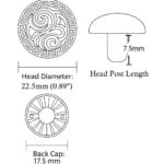 22.5mm dome decorative rivet 22.5mm dome decorative rivet