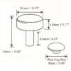 6200 Rivet- illustrated Technical diagram – 12mm x 9.5mm decorative rivet dimensions