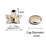 9 mm Star Double-Side Rivets 0.39″ | 9 mm, Star Double Side Rivets 100PCs- AR13