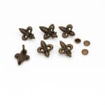 Antique Brass Fleur-de-Lis Rivets Fleur de Lis Decorative Rivets – Nickel & Antique Brass | 20 Sets– AR52