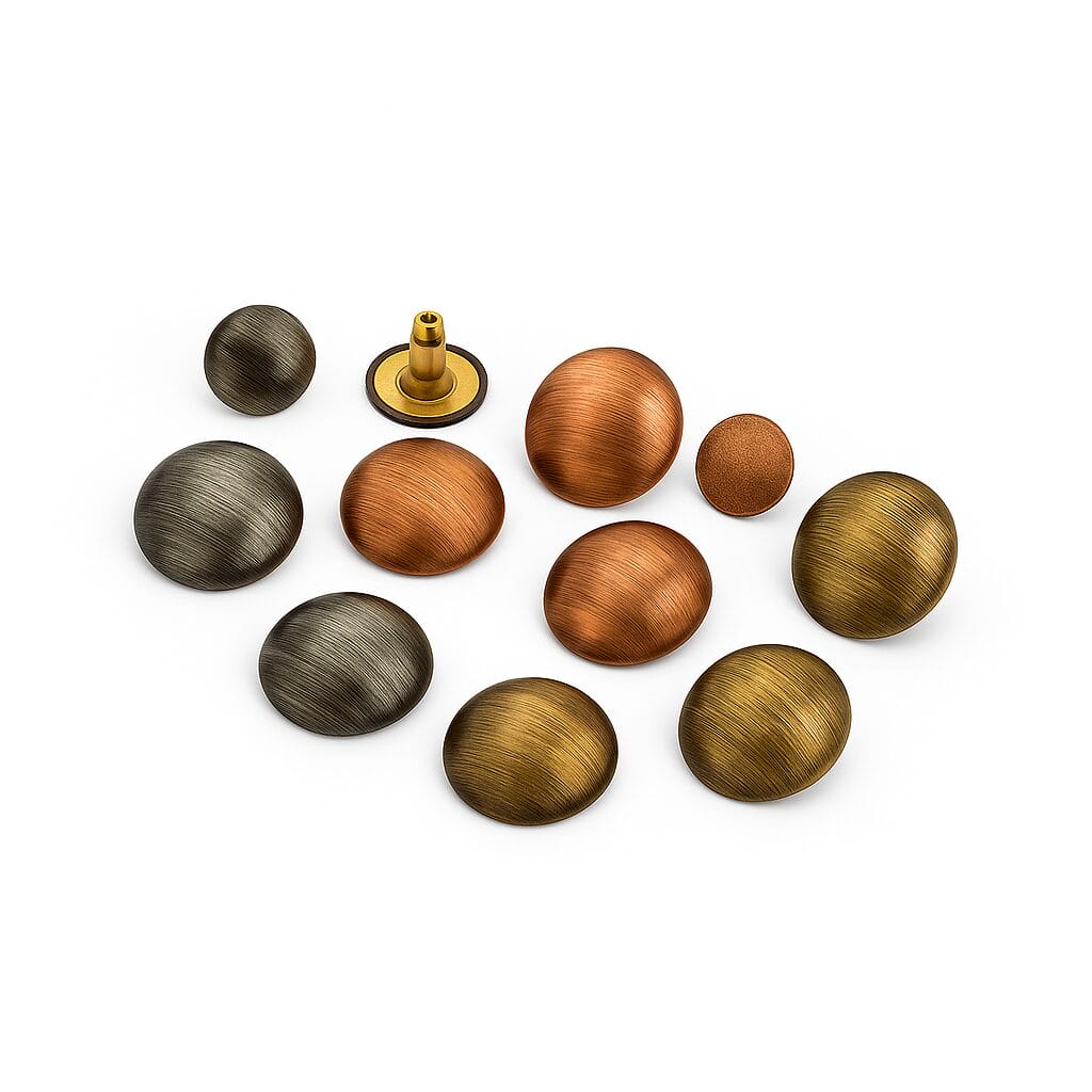 BR588DOME 15-175 0.69" | 17.5mm BR588, Brushed Dome Rivets- 50pk