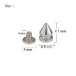 Cone Spikes 9.5mm Cone Spikes Screw Post- 50/100PCs
