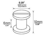 Chicago Screw Post Flat Head 10x6mm Chicago Screw Post Flat Head | 10 X 6mm