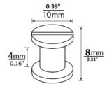 Flat head Chicago screw post set in multiple finishes for belts bags and leather goods Chicago Screw Post Flat Head | 10 X 4mm