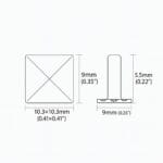 0.41″ | 10.3mm Pyramid Rivets R630- 100PK