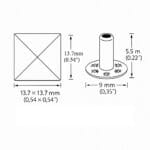 Pyramid Rivets R630 137 x 137 0.54″ | 13.7 mm Pyramid Rivets R630- 50PK