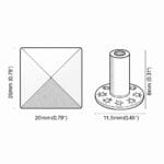 Pyramid Rivets R630 20 x 20 0.79″ | 20 mm Pyramid Double Side Rivets R630- 25PK