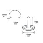 R588 Dome Rivet-Illustrated Diagram-11.5mm Dome Rivet 11.5mm-Illustrated Diagram-11.5mm