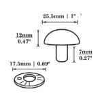 R588 Dome Rivet-Illustrated Diagram-25.5mm Dome Rivets-R588 Illustrated Diagram-25.5mm