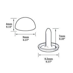 0.35″ | 9mm R588 Dome Rivets – 200pk