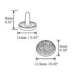 R598-115mm-Illustrated Diagram-Avetco 0.45″ | 11.5 mm R598, Decorative Dome Rivets -50pk