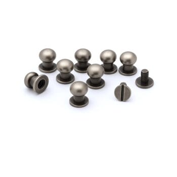 Screw Post- Round Head- 7 x 9mm Pewter Screw Post Round Head 7 x 9mm | 50 Sets – Brushed Gunmetal