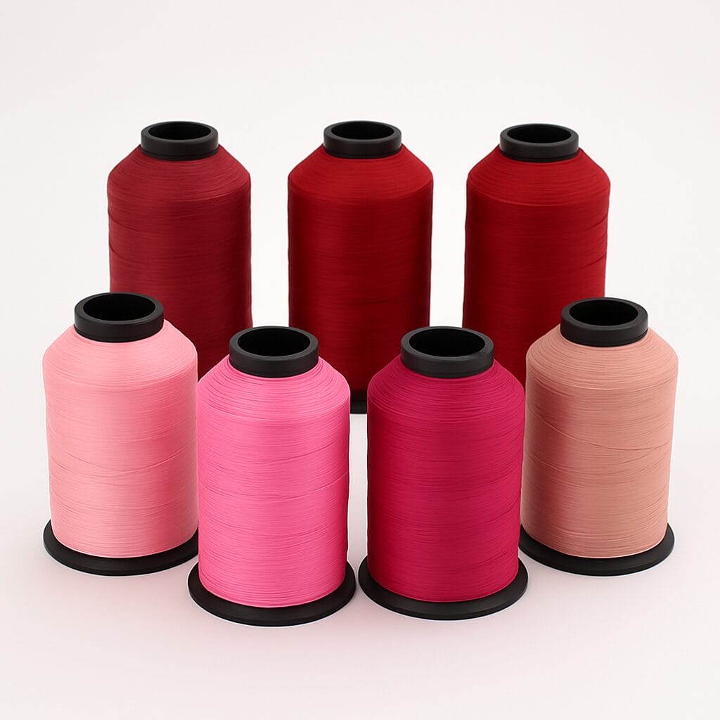 Nylon Bonded Thread-Pinks and Reds Nylon bonded thread in pink and red color variations.-Avetco