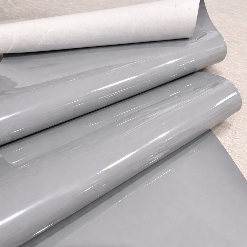 SH-122 Gray Patent-Avetco Gray Patent PU Synthetic Leather 0.9mm | 5 -10 yards
