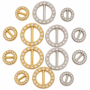 Czech stone rhinestone slides AK93 and AK94 in gold and nickel Czech stone rhinestone slides AK93 and AK94 in gold and nickel