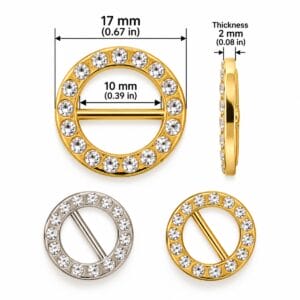 AK93 Czech stone rhinestone slide size chart AK93 Czech stone rhinestone slide size chart – 17 mm, 10 mm strap opening