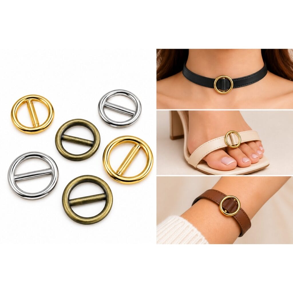 AK208 round slides in gold, nickel and antique brass AK208 round slides in gold, nickel and antique brass – uses on choker, sandal and bracelet