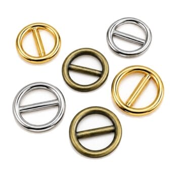 AK208 round slides in gold, nickel and antique brass