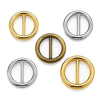 AK208 round slides in gold, nickel and antique brass