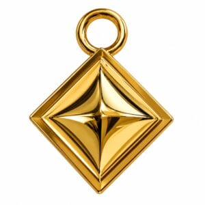 AS43 Diamond Alloy Stopper Gold Gold diamond bag charm AS43, an alloy stopper with star face and ring loop