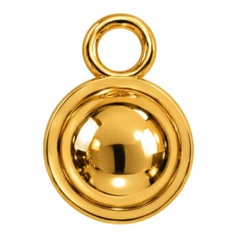 AS44 Round Dome Alloy Stopper Gold Gold round bag charm AS44, a dome alloy stopper with ring loop