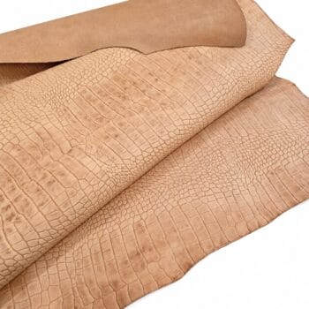 Natural crocodile embossed veg tan cowhide shoulders