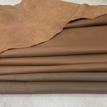 Blaze full grain cow leather sides in tan and taupe
