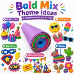 bold mix Craft EVA Foam Sheets 39″ x 39″ Bold Mix– 10 Pack