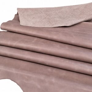 Taupe gray Brooklyn pull-up cow leather sides stacked
