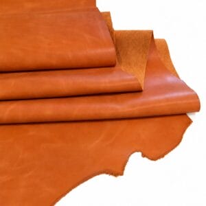 Orange Brooklyn pull-up cow leather sides
