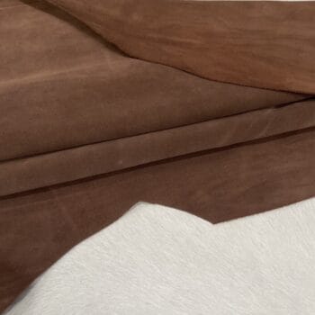 Chestnut cow suede leather pieces, double butt splits