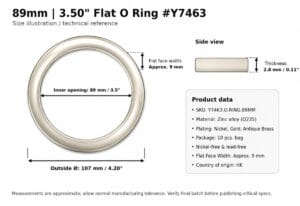 89 mm (3.50″) | Flat O Ring Y7463 | 10 PCs