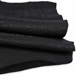 Black linen embossed cow leather folded in layers