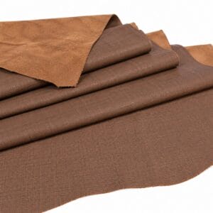 Rustic Brown linen embossed cow leather folded in layers