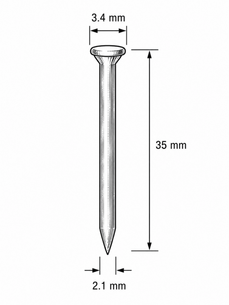 mla x punta linguatesca gruppino illustration Group Head Steel Nails 1 LB