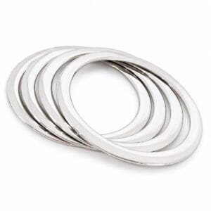 89 mm Flat O Ring Y7463 nickel 3.5 inch flat o ring in hand-polished nickel – Y7463 89 mm
