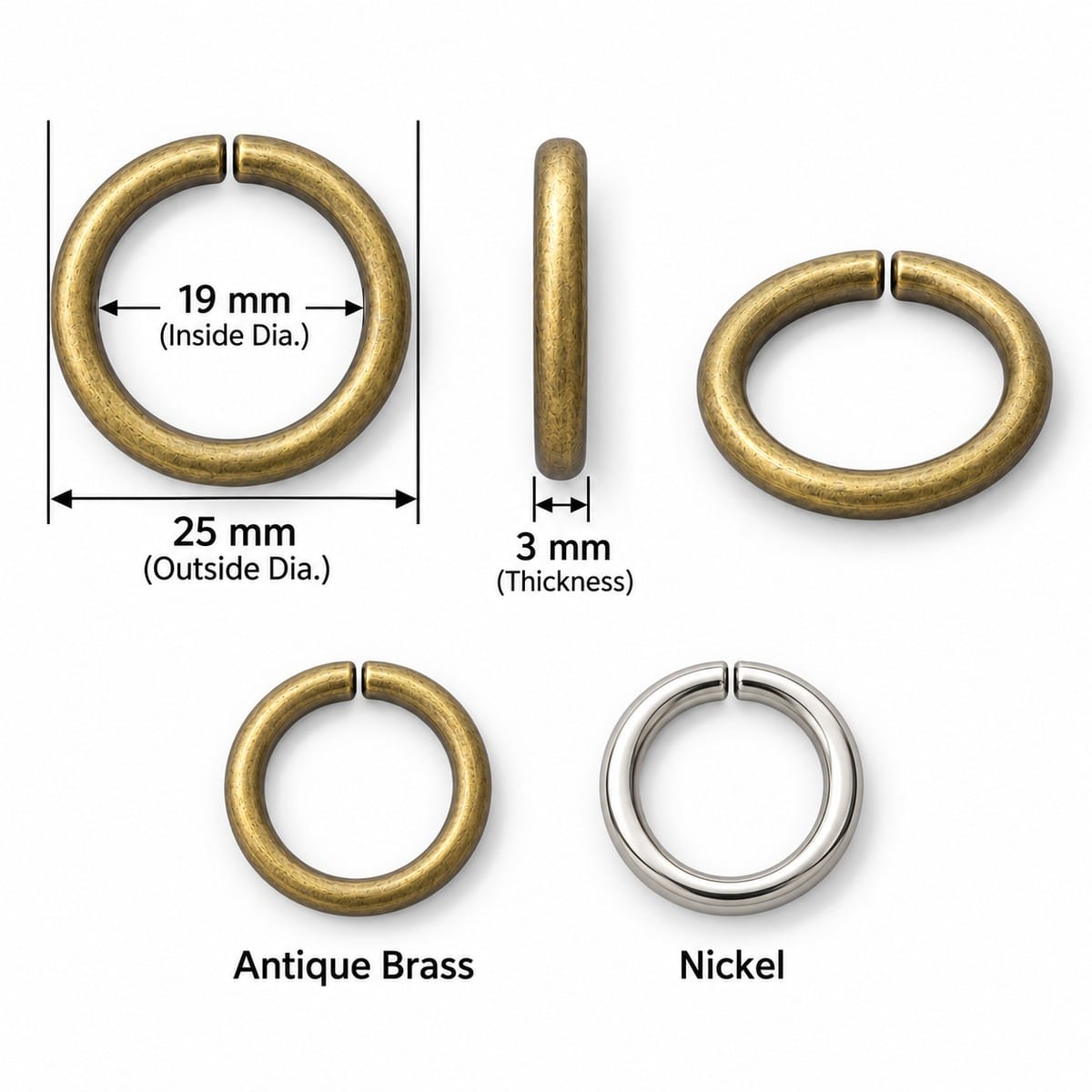 19 mm O ring size chart 19 mm O ring size chart – Y7462 non-welded, inside and outside diameter