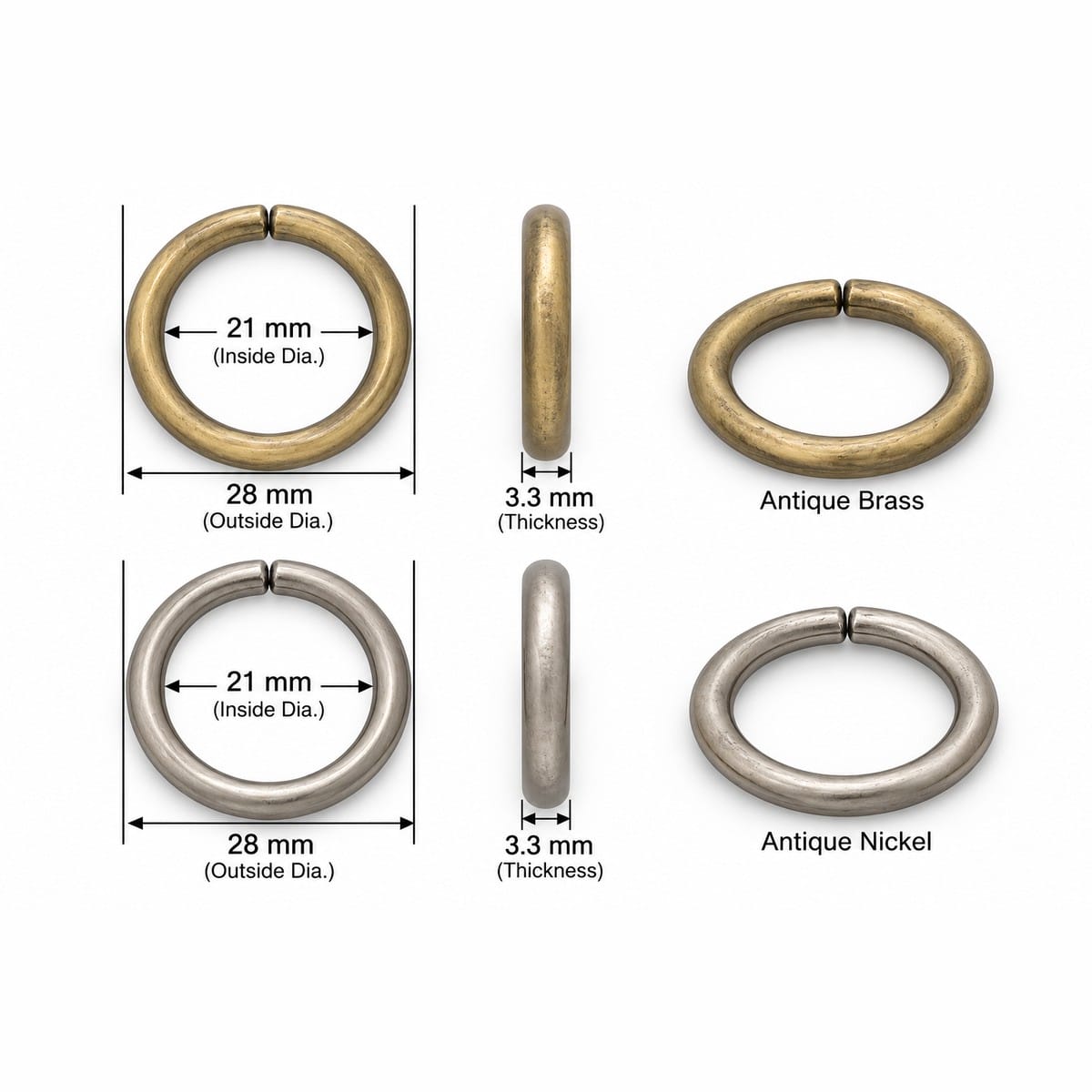 21 mm O ring size chart 21 mm O ring size chart – Y7462 non-welded, inside and outside diameter