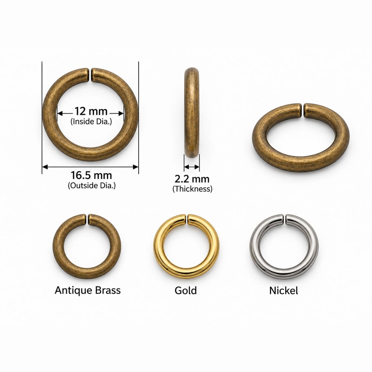 12 mm O ring size chart 12 mm O ring size chart – Y7462 non-welded, inside and outside diameter