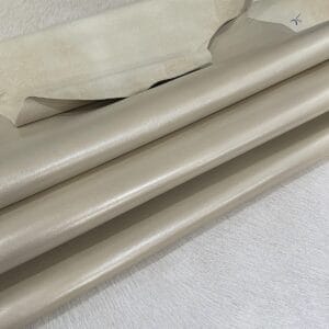 off white goat leather Off-white glazed goat kidskin leather hide with a soft glossy finish