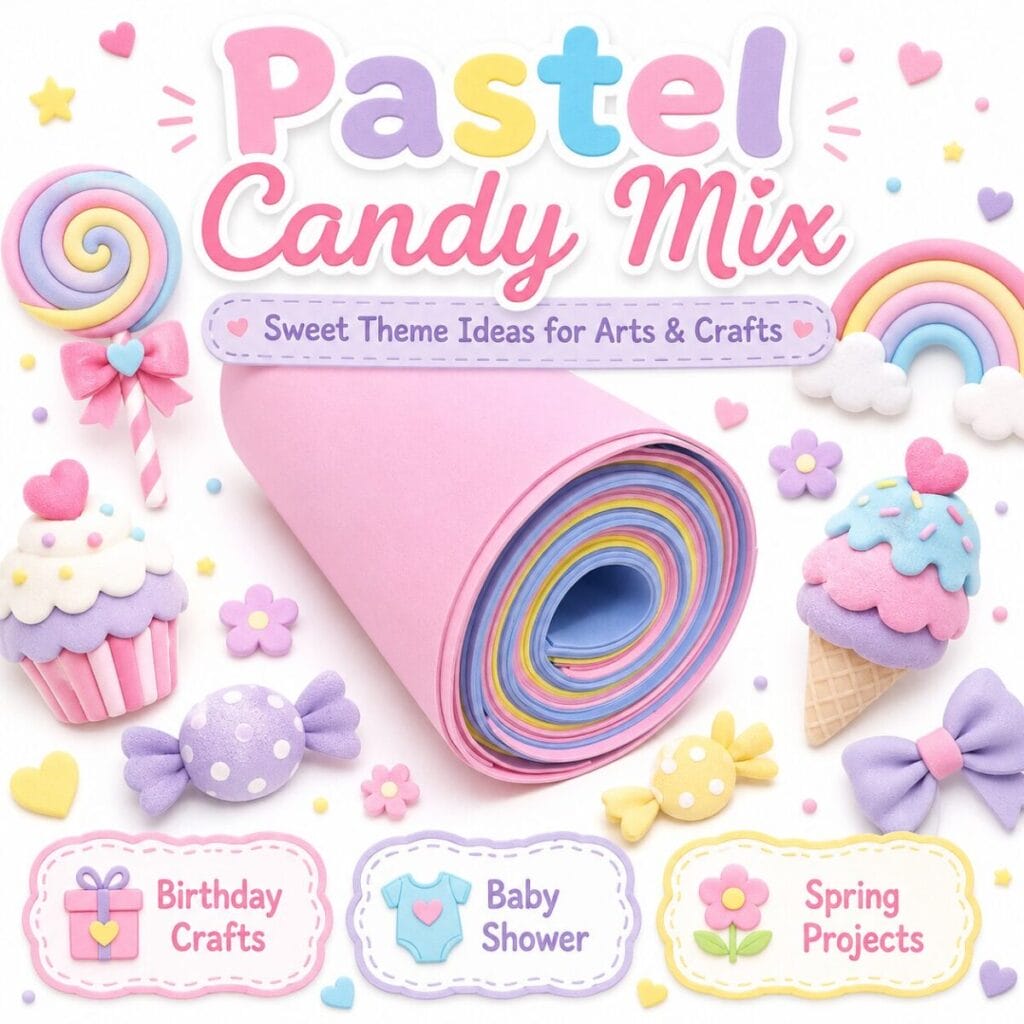 pastel candy mix Craft EVA Foam Sheets 39″ x 39″ Pastel Candy Mix– 10 Pack
